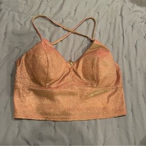Windsor glitter pink crop top